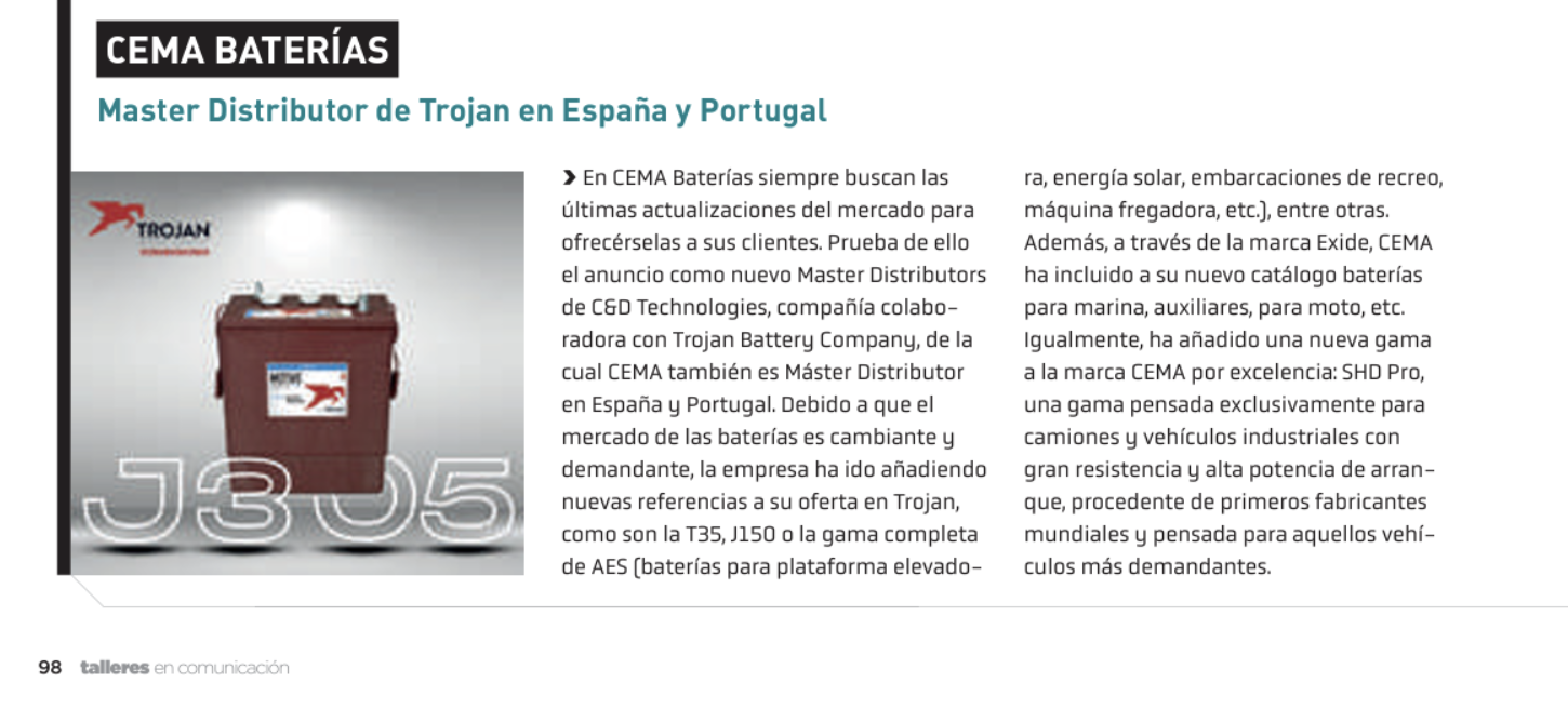 CEMA Baterías, en el especial Automechanika 2024 de Talleres en Comunicación